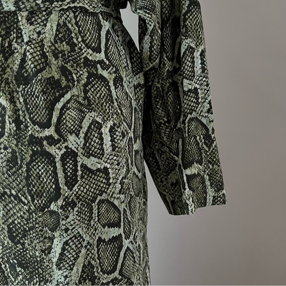ENA PELLY green Python Utility belted maxi Shirt Dress 10 - Picture 8 of 10